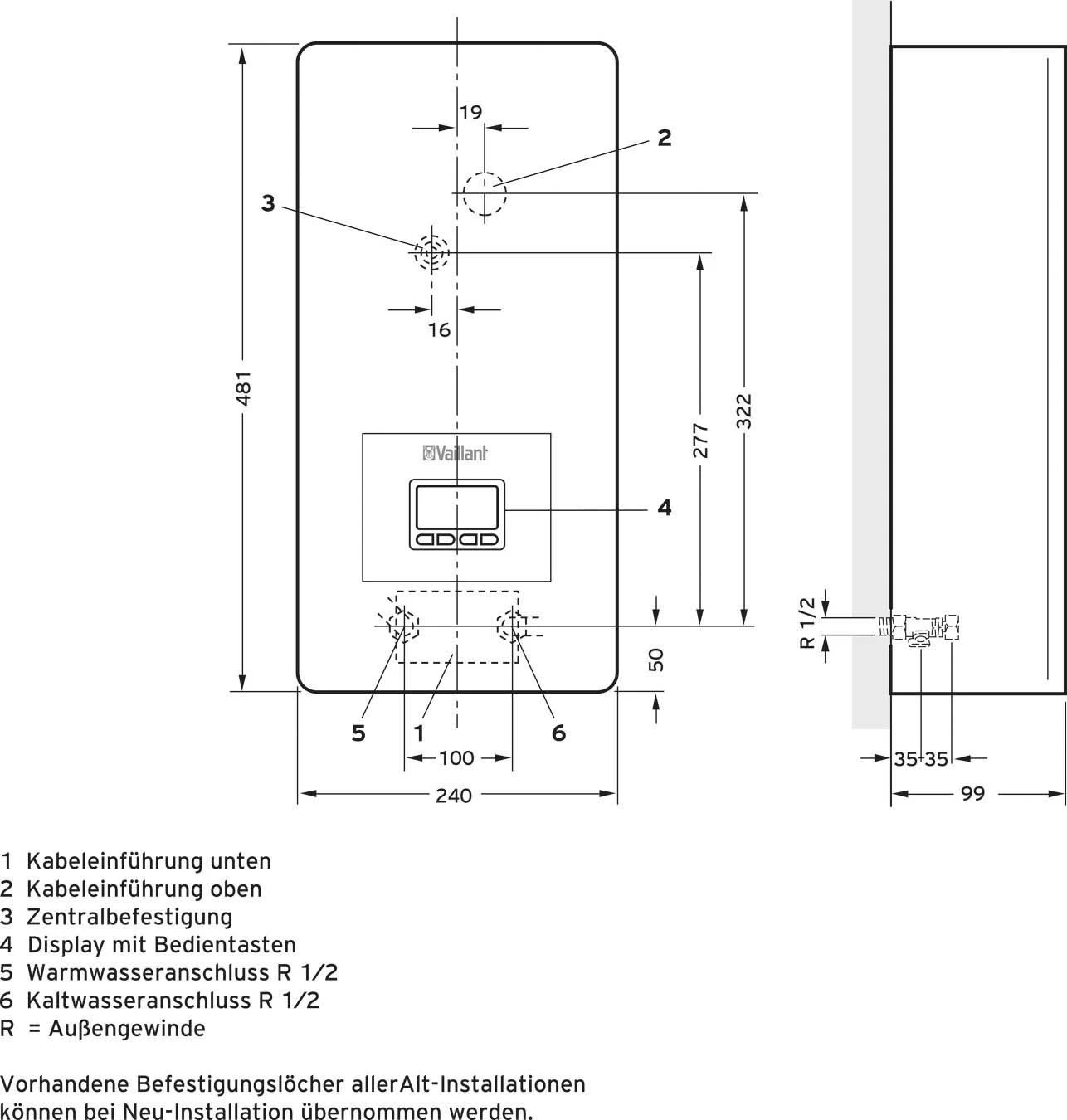 Vaillant Ved Elektro-Durchlauferhitzer 0010023747 21/8 E, Exclusiv, 21 KW, Vollelektronisch Geregelt 3 Vaillant Ved Elektro-Durchlauferhitzer 0010023747 21/8 E, Exclusiv, 21 KW, Vollelektronisch Geregelt – Bild 3