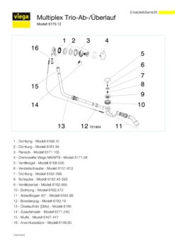 Viega Ab-/Überlaufgarnitur 733612 Visign MT9, DN 40/50x1070mm, Verchromt -VIEGA Verkäufe Viega Ab Ueberlaufgarnitur 733612 Visign MT9 DN 40 50x1070mm verchromt 2