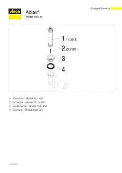 Viega Ablaufgarnitur 103408 DN 40/50x70x120mm, Messing Verchromt, Abgang Waagerecht -VIEGA Verkäufe Viega Ablaufgarnitur 103408 DN 40 50x70x120mm Messing verchromt Abgang waagerecht 2