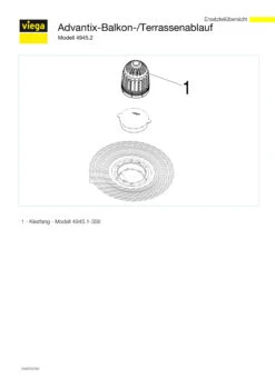 Viega Advantix Balkon-/Terrassenablauf 289386 DN 70, Kunststoff Grau, Ablauf Waagerecht, Mit Kiesfang -VIEGA Verkäufe Viega Advantix Balkon Terrassenablauf 289386 DN 70 Kunststoff grau Ablauf waagerecht mit Kiesfang 2