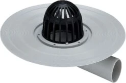 Viega Advantix Balkon-/Terrassenablauf 289386 DN 70, Kunststoff Grau, Ablauf Waagerecht, Mit Kiesfang