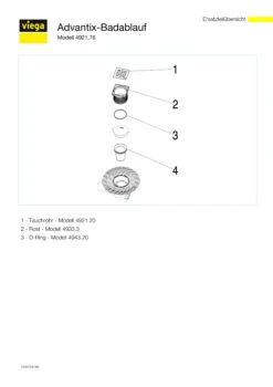 Viega Badablauf Advantix 4921.76 DN 50 Mit Aufsatz Mit Waagerechtem Ablauf -VIEGA Verkäufe Viega Badablauf Advantix 4921.76 DN 50 mit Aufsatz mit waagerechtem Ablauf 2