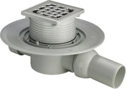 Viega Badablauf Advantix 4935.1 557119 DN 50, Flaches Modell, Mit Aufsatz 100x100mm