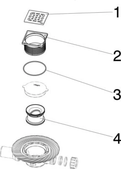 Viega Badablauf Advantix 4935.1 557119 DN 50, Flaches Modell, Mit Aufsatz 100x100mm -VIEGA Verkäufe Viega Badablauf Advantix 4935.1 557119 DN 50 flaches Modell mit Aufsatz 100x100mm 3