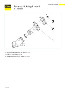 Viega Easytop Schrägsitzventil 756734 DN 25, Rp 1, Rotguss, Für Wasserzählerbügel -VIEGA Verkäufe Viega Easytop Schraegsitzventil 756734 DN 25 Rp 1 Rotguss fuer Wasserzaehlerbuegel 2