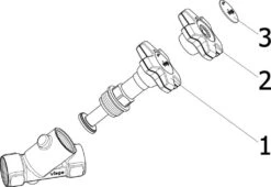 Viega Easytop Schrägsitzventil 756734 DN 25, Rp 1, Rotguss, Für Wasserzählerbügel -VIEGA Verkäufe Viega Easytop Schraegsitzventil 756734 DN 25 Rp 1 Rotguss fuer Wasserzaehlerbuegel 3