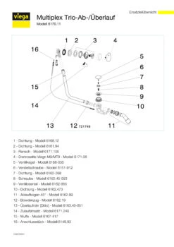 Viega Multiplex Ab-/Überlaufgarnitur 733605 Visign MT9, DN 40/50x725mm, Verchromt -VIEGA Verkäufe Viega Multiplex Ab Ueberlaufgarnitur 733605 Visign MT9 DN 40 50x725mm verchromt 2