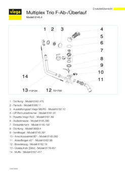 Viega Multiplex Trio Ab-/Überlaufgarnitur 672027 6145.4 DN 40/50x540mm, Verchromt -VIEGA Verkäufe Viega Multiplex Trio Ab Ueberlaufgarnitur 672027 6145.4 DN 40 50x540mm verchromt 2