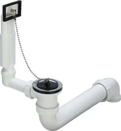 Viega Raumschaffer-Ab-/Überlaufgarnitur 113971 G 1 1/2xDN 70, Kunststoff Weiß, Mit Kettenhalter