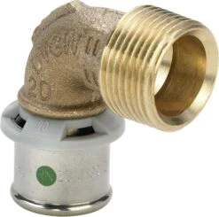 Viega Sanfix-P Bogen 566296 40 Mm X R 1 1/4, 90Grad, Mit SC-Contur, Mehrkant, Rotguss