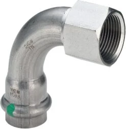 Viega Sanpress Inox Bogen 437121 28mmxRp 1, 90Grad, Stahl Nichtrostend, SC-Contur