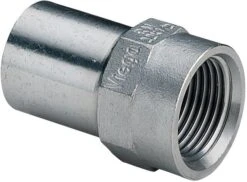 Viega Sanpress Inox Einsteckstück 436797 15mmxRp 1/2, Stahl Nichtrostend, Mehrkant