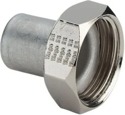 Viega Sanpress Inox Verschraubung 438227 35mmxG 1 1/2, Stahl Nichtrostend, Flachdichtend, SC-Contur