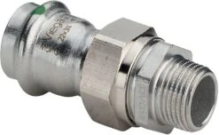 Viega Sanpress Inox Verschraubung 438289 18mmxR 3/4, Stahl Nichtrostend, Flachdichtend, SC-Contur