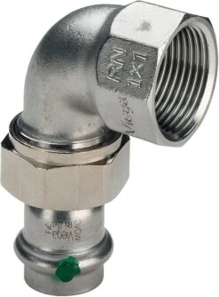 Viega Sanpress Inox Winkelverschraubung 437329 22mmxRp 3/4, 90Grad, Stahl Nichtrostend, Flachdichtend, SC-Contur