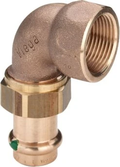 Viega Sanpress Winkelverschraubung 122614 22 Mm X R 3/4, 90°, Rotguss Oder Siliziumbronze, Flachdichtend, SC-Contur