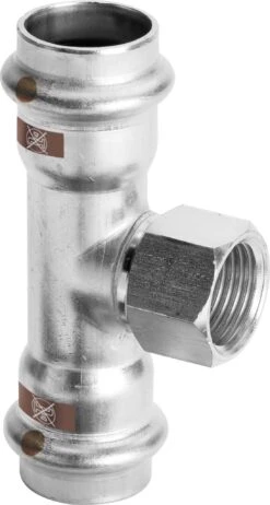 Viega Temponox T-Stück 809096 35 X Rp 3/4 X 35 Mm, Stahl, Nicht Rostend, Rp-Gewinde, SC-Contur