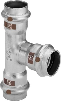 Viega Temponox T-Stück 810498 42 X 28 X 42 Mm, Stahl, Nicht Rostend, Mit SC-Contur
