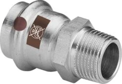 Viega Temponox Übergangsstück 811495 15 Mm X R 3/4, Stahl, Nicht Rostend, R-Gewinde, SC-Contur