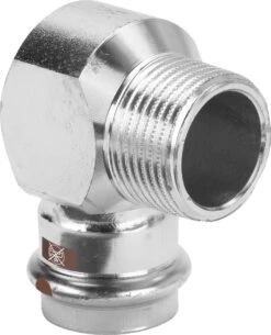 Viega Temponox Winkel 811020 15 Mm X R 1/2, 90Grad, Stahl, Nicht Rostend, R-Gewinde, SC-Contur