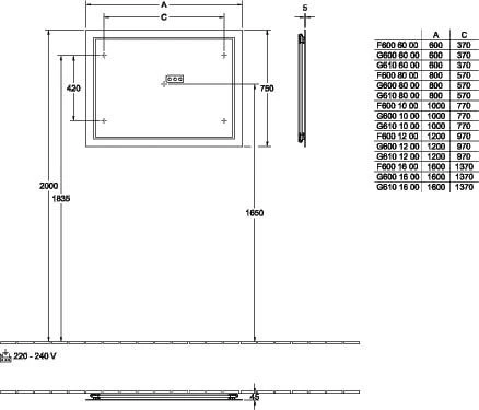 Villeroy & Boch Finion LED Lichtspiegel G6001200 120 X 75 X 2 Cm, 53,9W Und 27W 4 Villeroy & Boch Finion LED Lichtspiegel G6001200 120 X 75 X 2 Cm, 53,9W Und 27W – Bild 4