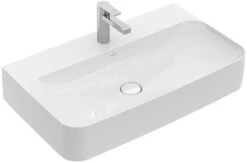 Villeroy & Boch Finion Waschtisch 41688CR1 80x47cm, Weiss, Ceramicplus, Mit Hahnloch