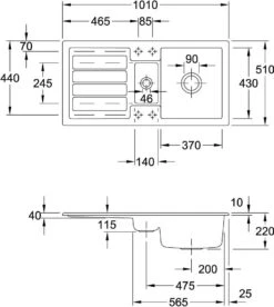 Villeroy & Boch Flavia Einbauspüle 330402J0 Mit Ablaufgarnitur Und Exzenterbetätigung, Chromit -VIEGA Verkäufe Villeroy and Boch Flavia Einbauspuele 330402J0 mit Ablaufgarnitur und Exzenterbetaetigung Chromit 2
