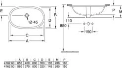 Villeroy & Boch O.Novo Unterbauwaschtisch 41626001 60 X 35 Cm, Weiss, Ohne Hahnloch, Mit Überlauf -VIEGA Verkäufe Villeroy and Boch O.Novo Unterbauwaschtisch 41626001 60 x 35 cm weiss ohne Hahnloch mit Ueberlauf 3