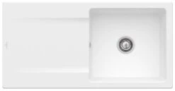 Villeroy & Boch Siluet Einbauspüle 333601RW Mit Ablaufgarnitur Und Handbetätigung, Stone White