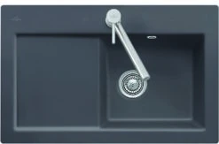 Villeroy & Boch Subway Einbauspüle 671401KR Rechts, Mit Ablaufgarnitur Und Handbetätigung, Crema