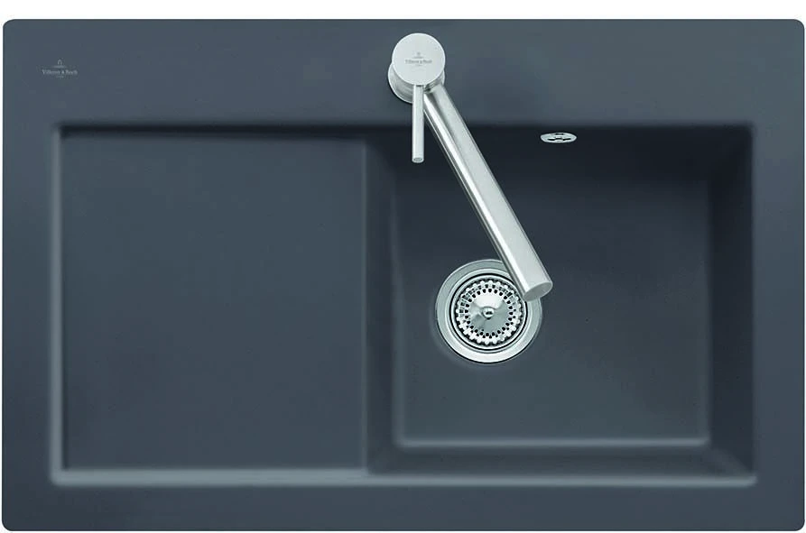 Villeroy & Boch Subway Einbauspüle 671401SM Rechts, Mit Ablaufgarnitur Und Handbetätigung, Steam 2 Villeroy & Boch Subway Einbauspüle 671401SM Rechts, Mit Ablaufgarnitur Und Handbetätigung, Steam – Bild 2