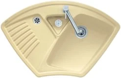 Villeroy Und Boch Eckspüle 672902R1 Ablaufgarnitur, Exzenterbetätigung, Resteschale, Weiß