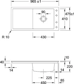 Villeroy Und Boch Flächenbündige Spüle 67901FKD Mit Ablaufgarnitur Und Handbetätigung, Fossil -VIEGA Verkäufe Villeroy und Boch Flaechenbuendige Spuele 67901FKD mit Ablaufgarnitur und Handbetaetigung Fossil 1