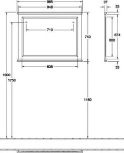 Villeroy Und Boch Hommage Spiegel 85650200 98,5 X 74 X 3,7 Cm, Rahmen Walnut -VIEGA Verkäufe Villeroy und Boch Hommage Spiegel 85650200 985 x 74 x 37 cm Rahmen Walnut 2