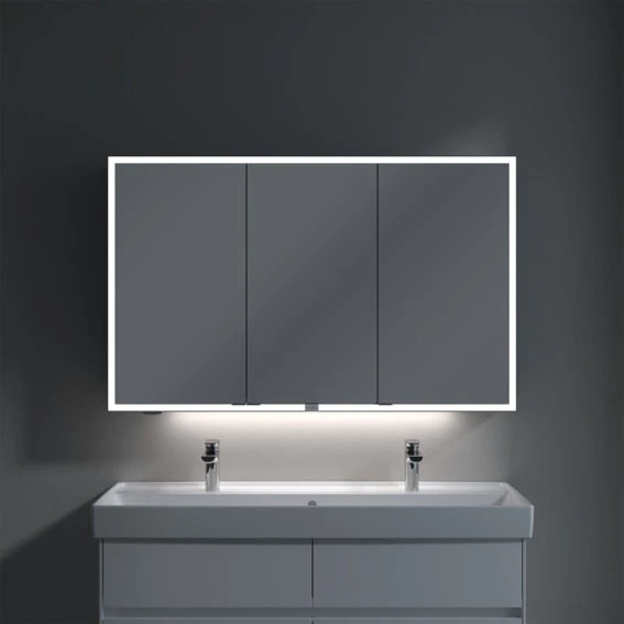 Villeroy Und Boch My View Now Spiegelschrank A4551200 120 X 75 X 16,8 Cm, LED-Beleuchtung, 3 Türen, Mit Sensorschalter 3 Villeroy Und Boch My View Now Spiegelschrank A4551200 120 X 75 X 16,8 Cm, LED-Beleuchtung, 3 Türen, Mit Sensorschalter – Bild 3