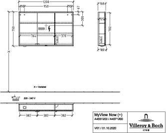 Villeroy Und Boch My View Now Spiegelschrank A4551200 120 X 75 X 16,8 Cm, LED-Beleuchtung, 3 Türen, Mit Sensorschalter 10 Villeroy Und Boch My View Now Spiegelschrank A4551200 120 X 75 X 16,8 Cm, LED-Beleuchtung, 3 Türen, Mit Sensorschalter – Bild 10