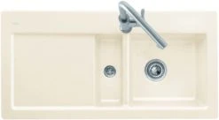 Villeroy Und Boch Subway Flächenbündige Spüle 67121FR1 Becken Rechts, Mit Ablaufgarnitur Und Handbetätigung, Weiß