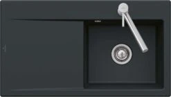 Villeroy Und Boch Subway Spüle 335201i4 Becken Links, Ablaufgarnitur Mit Handbetätigung, Graphit