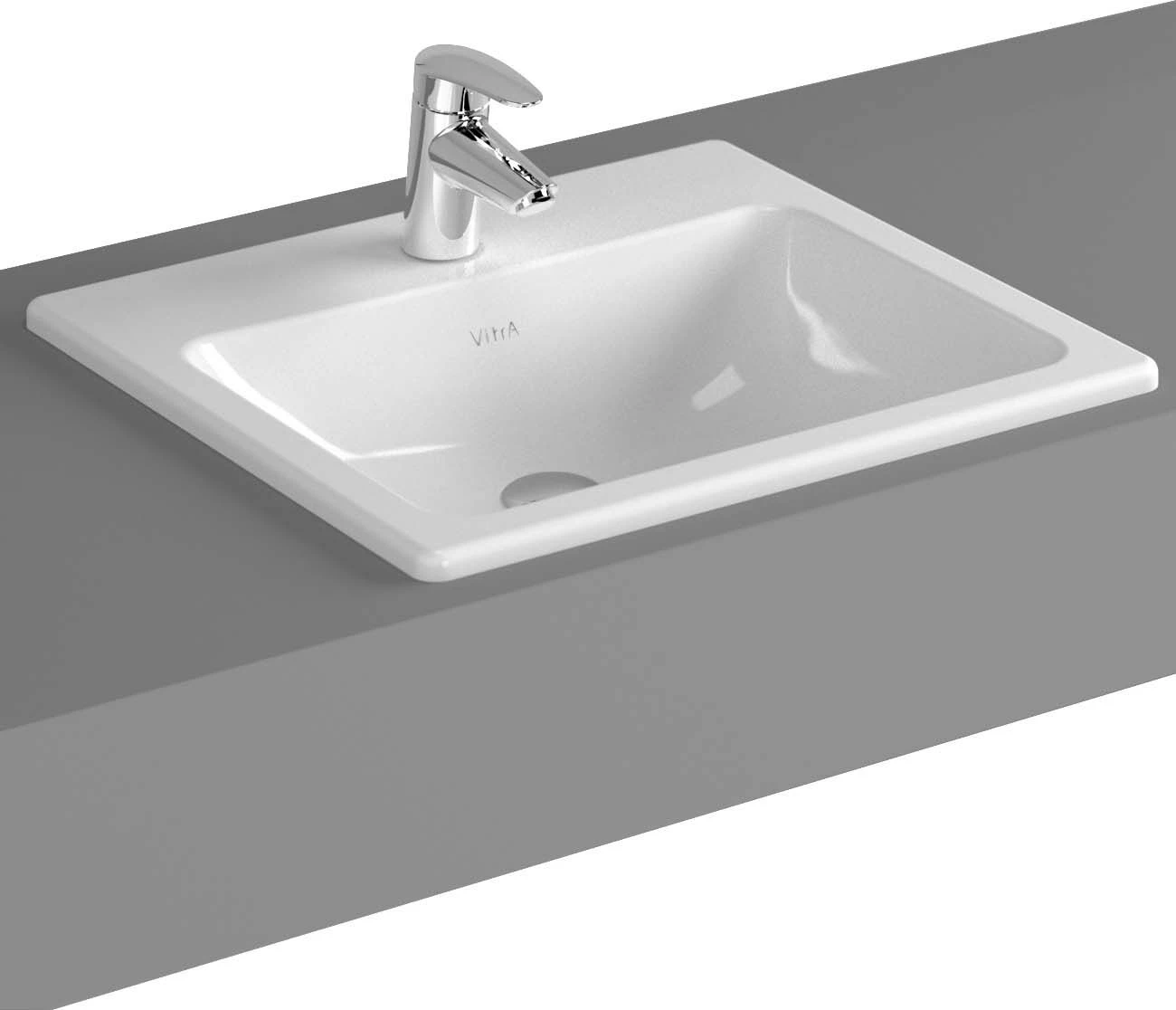 Vitra S20 Einbau-Waschtisch 5464B003-0001 50 X 45 Cm, Weiß, Überlauf/Hahnloch Mittig 1 Vitra S20 Einbau-Waschtisch 5464B003-0001 50 X 45 Cm, Weiß, Überlauf/Hahnloch Mittig