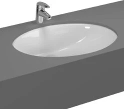 Vitra S20 Unterbau-Waschtisch 6069B003-0012 52 X 40 Cm, Weiß, Oval, Überlauf Vorne, Ohne Hahnloch