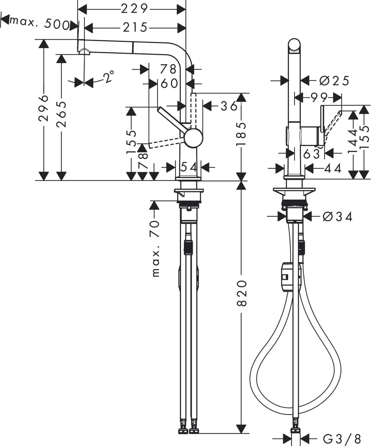 Hansgrohe 72845670 Ausziehauslauf 1jet Mattschwarz 2 Hansgrohe 72845670 Ausziehauslauf 1jet Mattschwarz – Bild 2