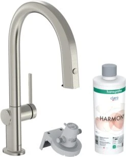 Hansgrohe Aqittura M91 Küchenarmatur 76800800 Mit Ausziehauslauf, 1jet, SBox, Starter Set, Edelstahl Finish