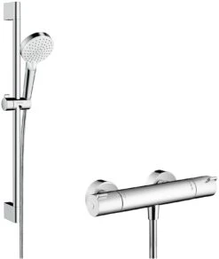 Hansgrohe Crometta Vario Brauseset 27812400 Weiss/chrom, 65 Cm Stange, Ecostat 1001 CL