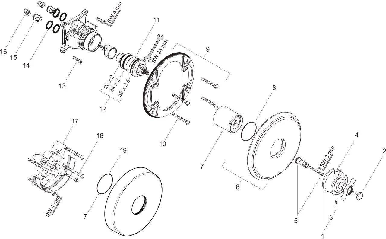 Hansgrohe Fertigmontageset Axor Montreux 16815000 Highflow, Unterputz-Thermostat, Chrom 3 Hansgrohe Fertigmontageset Axor Montreux 16815000 Highflow, Unterputz-Thermostat, Chrom – Bild 3