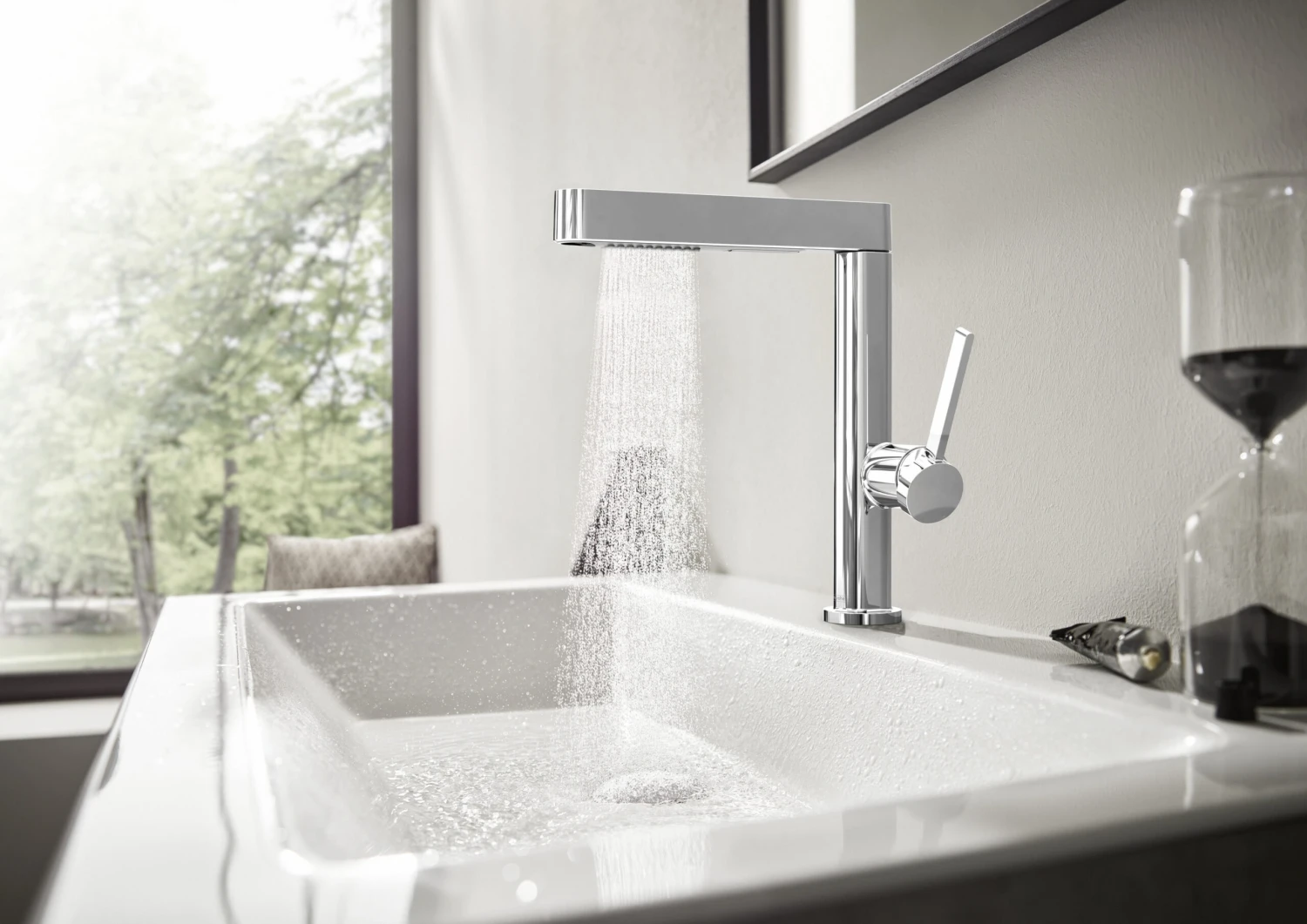 Hansgrohe Finoris Waschtischarmatur 76063000 Mit Ausziehbrause 2jet Und Push-Open Ablaufgarnitur, Chrom 2 Hansgrohe Finoris Waschtischarmatur 76063000 Mit Ausziehbrause 2jet Und Push-Open Ablaufgarnitur, Chrom – Bild 2