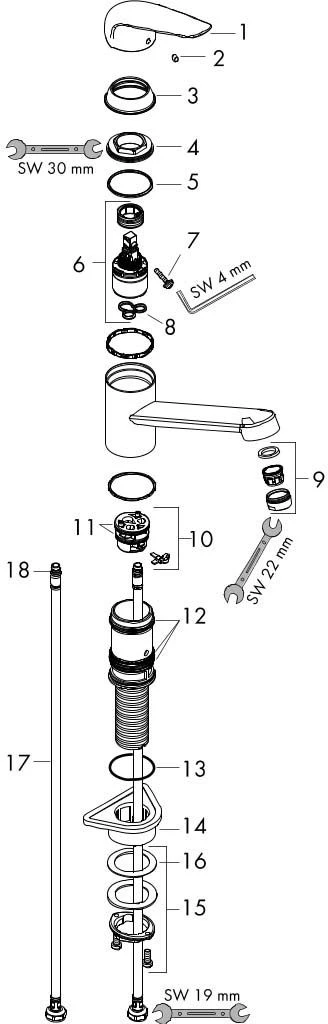 Hansgrohe Focus Küchenarmatur 71808000 Schwenkbarer Auslauf 360°, Chrom 3 Hansgrohe Focus Küchenarmatur 71808000 Schwenkbarer Auslauf 360°, Chrom – Bild 3