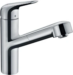 Hansgrohe Focus Küchenarmatur 71829000 Chrom, Schwenkbarer Auslauf 120°, Mit Ausziehauslauf