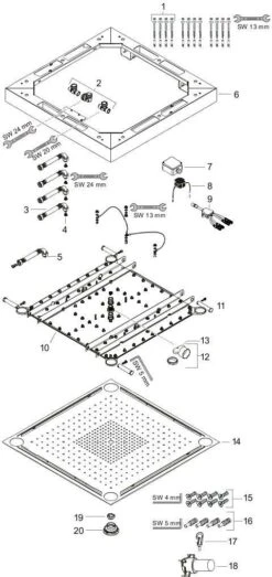Hansgrohe Kopfbrause Axor Starck ShowerHeaven 970 X 970 Mm, Mit Beleuchtung, Edelstahl 10623800 -VIEGA Verkäufe hansgrohe Kopfbrause Axor Starck ShowerHeaven 970 x 970 mm mit Beleuchtung edelstahl 10623800 2