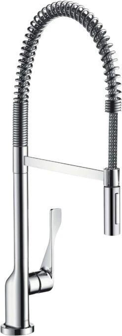 Hansgrohe Küchen Armatur Axor Citterio 39840800 Semi-Pro, Schwenkbarer Auslauf, Edelstahl-Optik