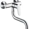 Hansgrohe Küchen Armatur Focus 31825000 Chrom, Wandmontage, Schwenkbarer Auslauf